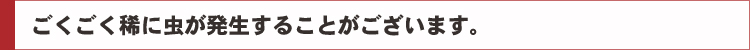 ごくごく稀に虫が発生することがございます。