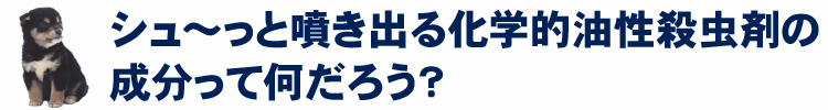 普段、一般的な化学的油性殺虫剤を使う時に勢いよく「シューッ」と霧状に噴霧された殺虫剤の成分って一体「なに？」